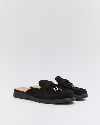 Buonarotti Slipper Schwarz Veloursleder Charms