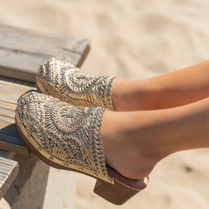 Buonarotti Clogs Gold böhmisch