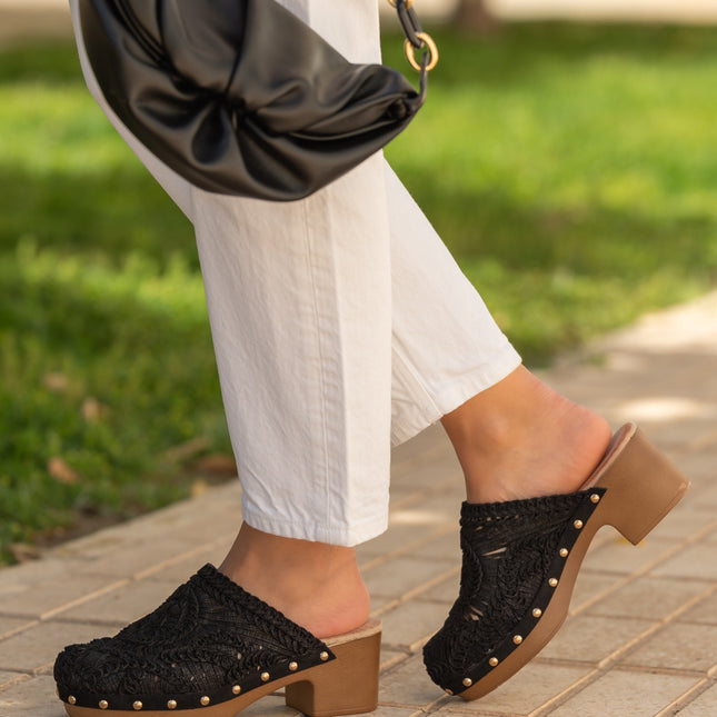 Buonarotti Clogs Schwarz Bohemian