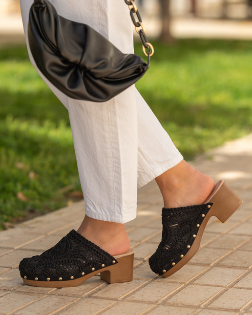 Buonarotti Clogs Schwarz Bohemian