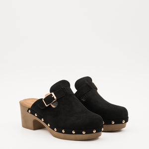 Buonarotti Clogs Schwarz Schnalle