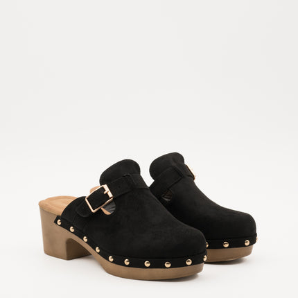 Buonarotti Clogs Schwarz Schnalle