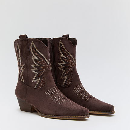 Buonarotti Kurze Cowboystiefel Braun Suedine Western