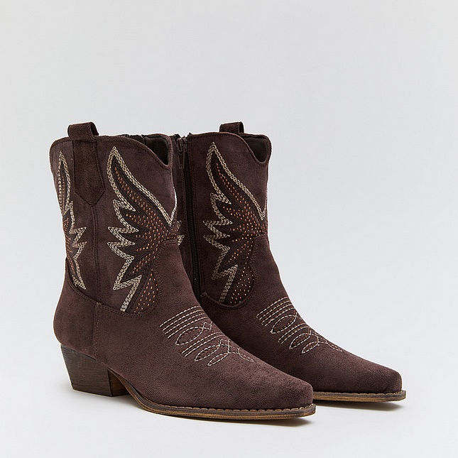 Buonarotti Kurze Cowboystiefel Braun Suedine Western