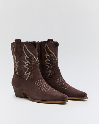 Buonarotti Kurze Cowboystiefel Braun Suedine Western