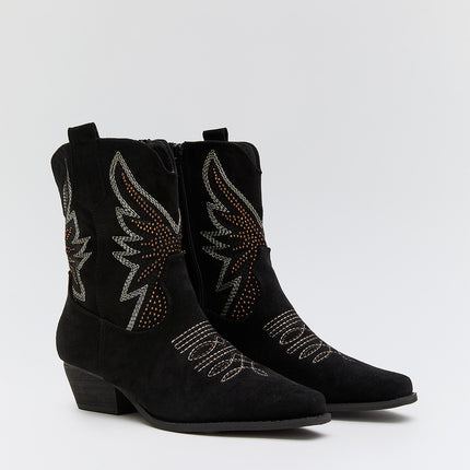 Buonarotti Kurze Cowboystiefel Schwarz Suedine Western