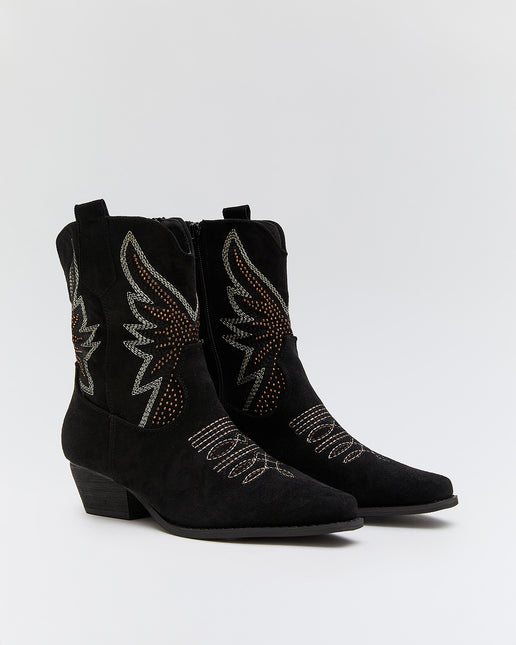 Buonarotti Kurze Cowboystiefel Schwarz Suedine Western