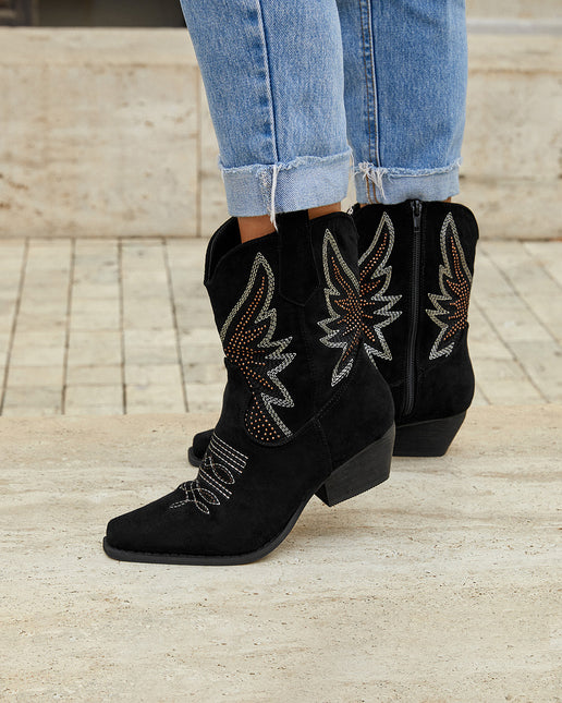 Buonarotti Kurze Cowboystiefel Schwarz Suedine Western