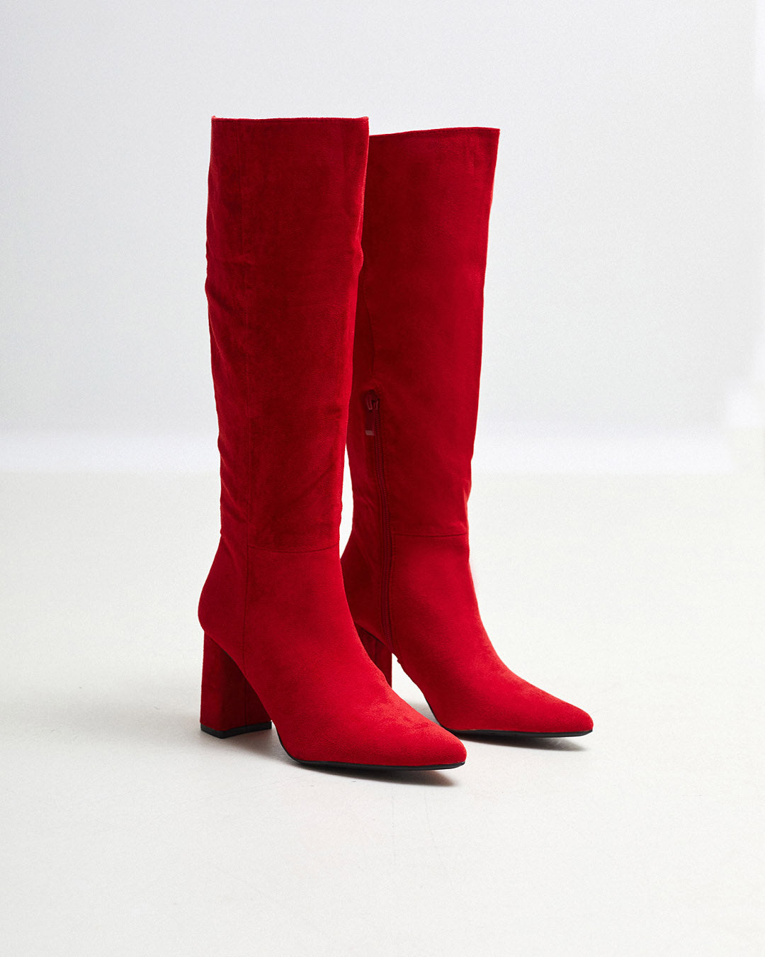 Buonarotti Stiefel Rotes Veloursleder