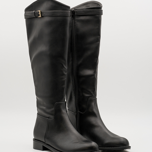 Buonarotti Stiefel Schwarz Lederlook Schnalle