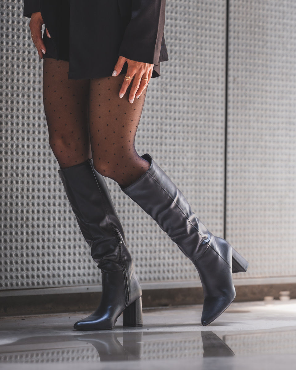 Buonarotti Stiefel Schwarzer Leder-Look