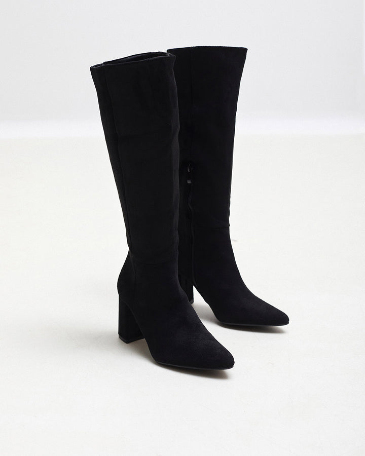 Buonarotti Stiefel Schwarzes Veloursleder