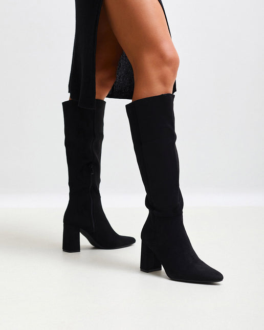 Buonarotti Stiefel Schwarzes Veloursleder