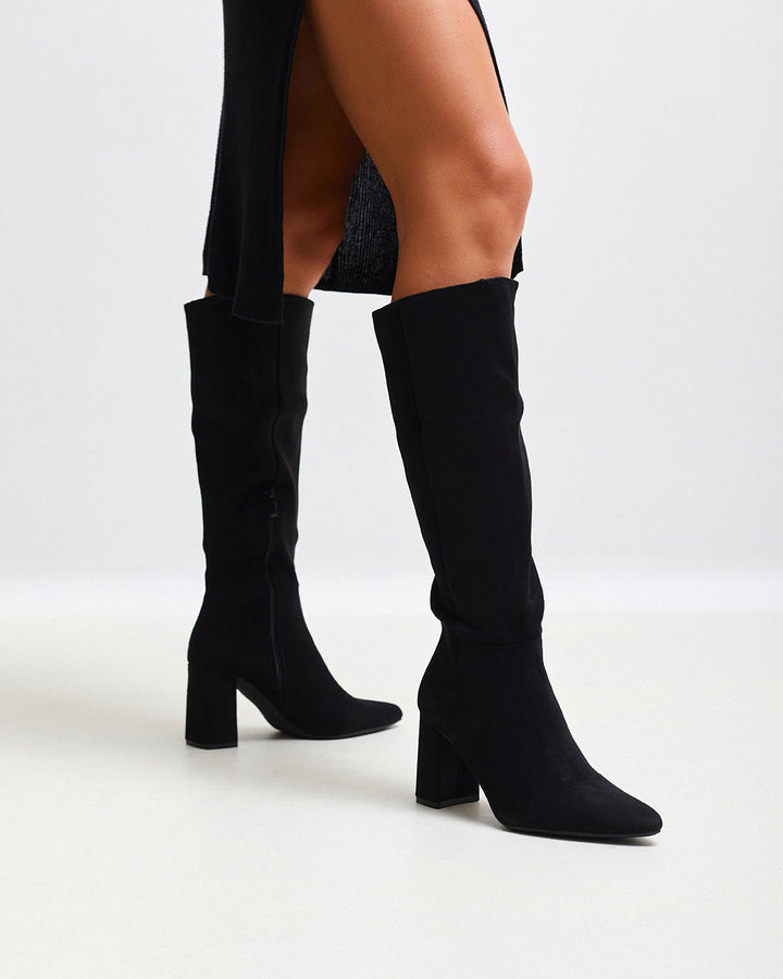 Buonarotti Stiefel Schwarzes Veloursleder