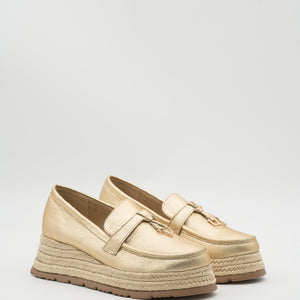 Buonarotti Loafers Gold Keilabsatz