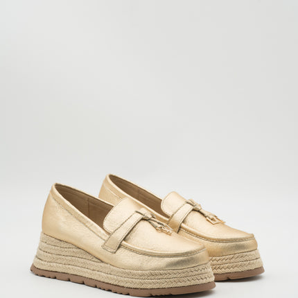 Buonarotti Loafers Gold Keilabsatz