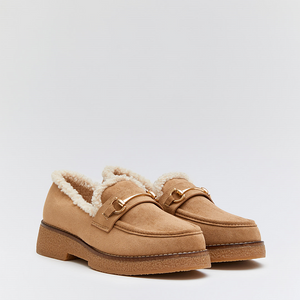 Buonarotti Loafers Khaki Suedine Teddy