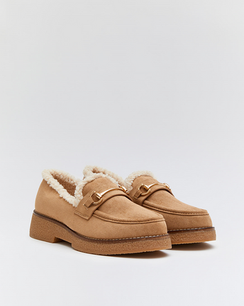 Buonarotti Loafers Khaki Suedine Teddy