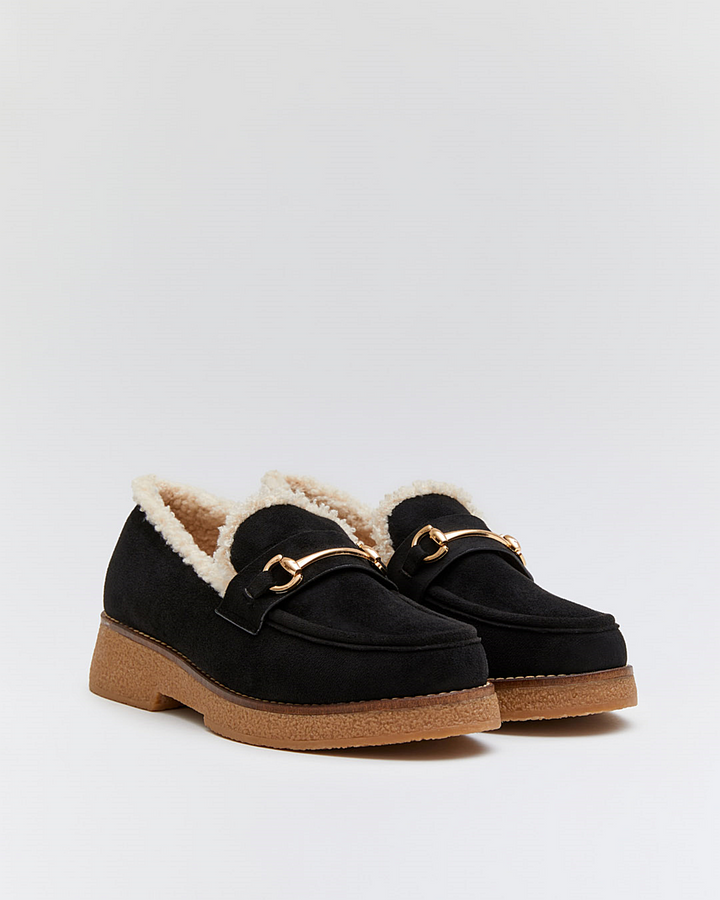 Buonarotti Loafers Schwarz Suedine Teddy