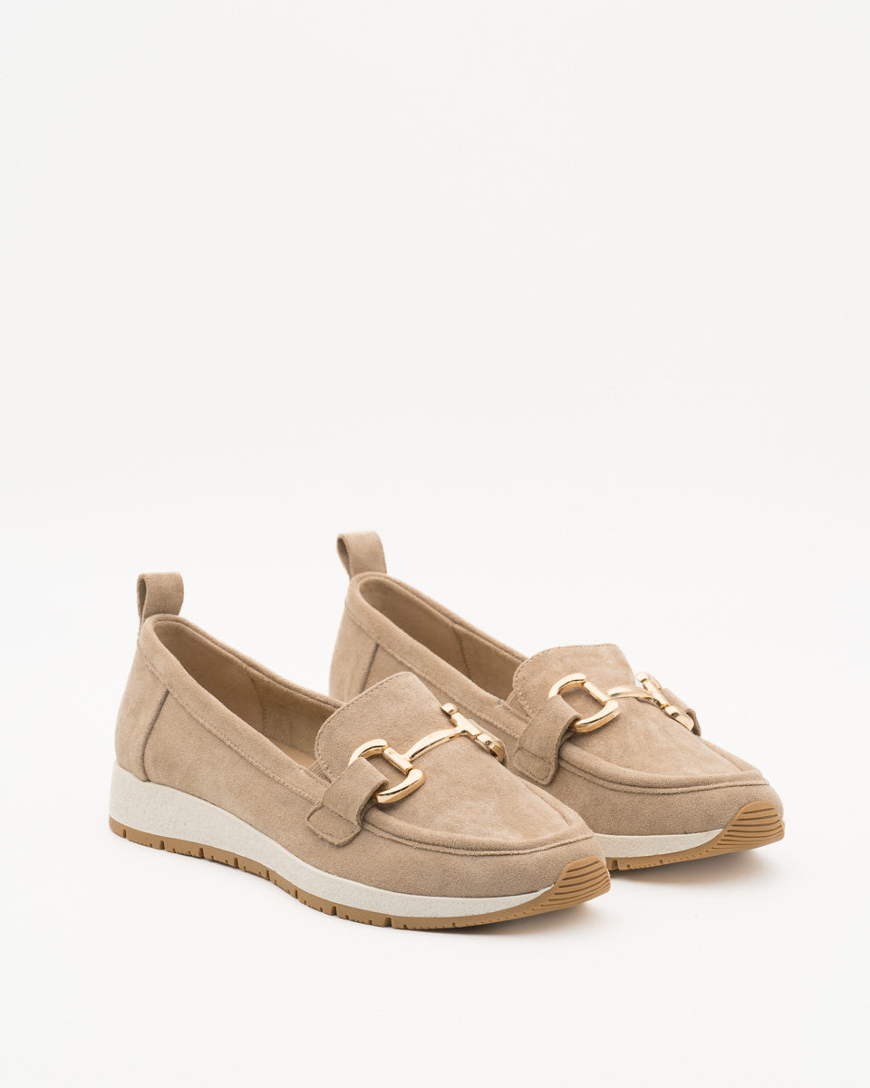 Buonarotti Mokassins Khaki Veloursleder Schnalle