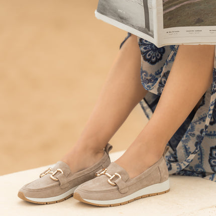 Buonarotti Mokassins Khaki Veloursleder Schnalle