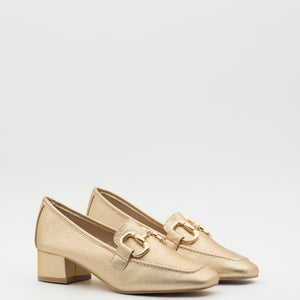 Buonarotti Mokassins mit Absatz Goldschnalle