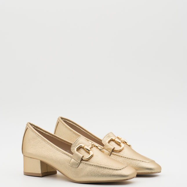 Buonarotti Mokassins mit Absatz Goldschnalle