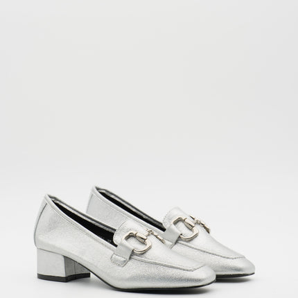 Buonarotti Mokassins mit Absatz Silber Schnalle