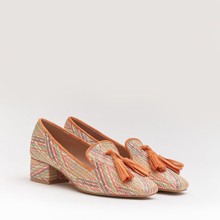 Buonarotti Mokassins Orange Segeltuch Fransen Farbig