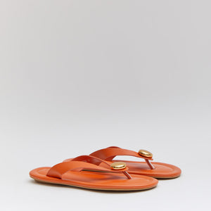 Buonarotti Orange Flip Flops Goldener Knopf
