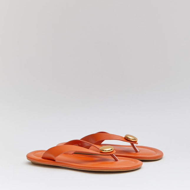Buonarotti Orange Flip Flops Goldener Knopf
