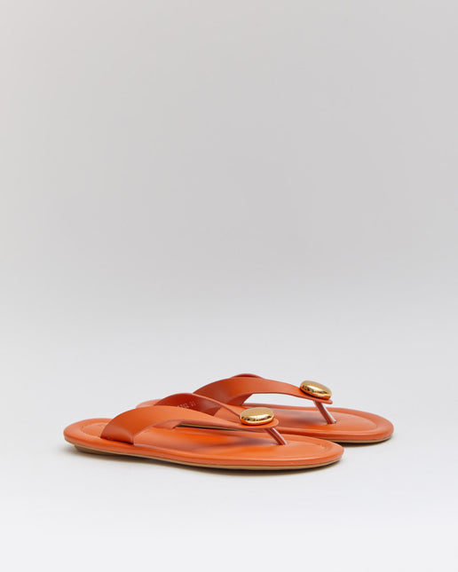 Buonarotti Orange Flip Flops Goldener Knopf