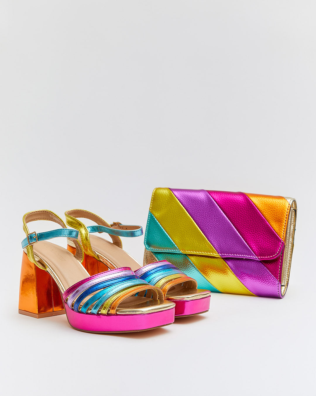 Buonarotti Plateau-Sandalen Colors Blockabsatz