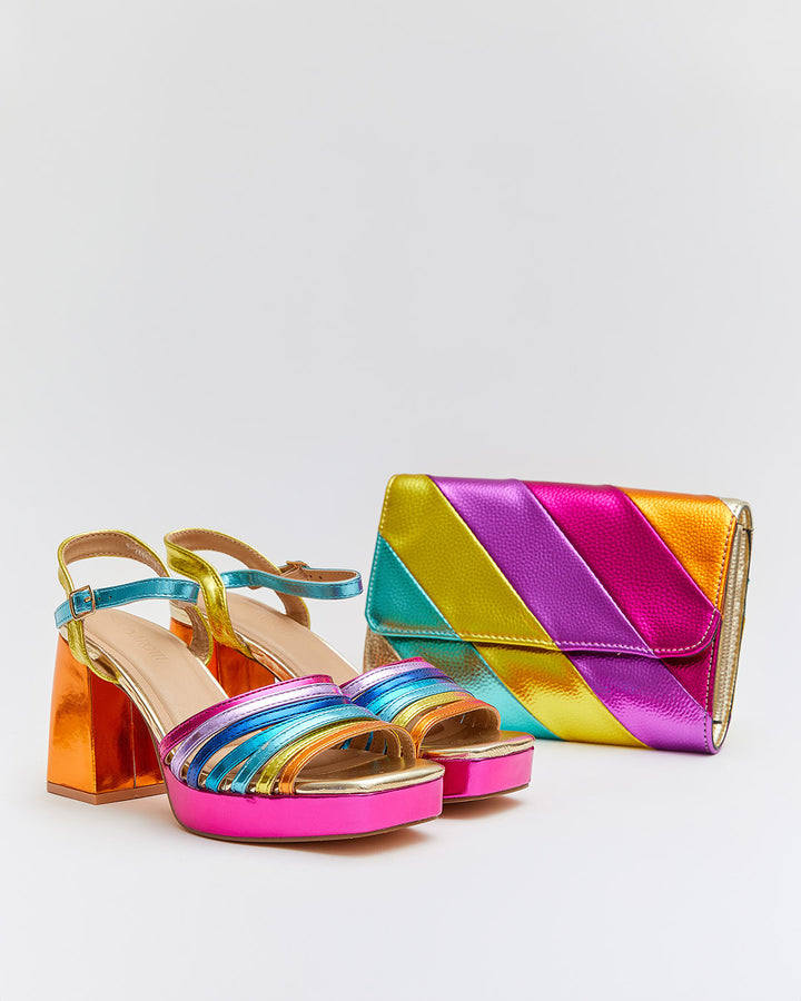 Buonarotti Plateau-Sandalen Colors Blockabsatz