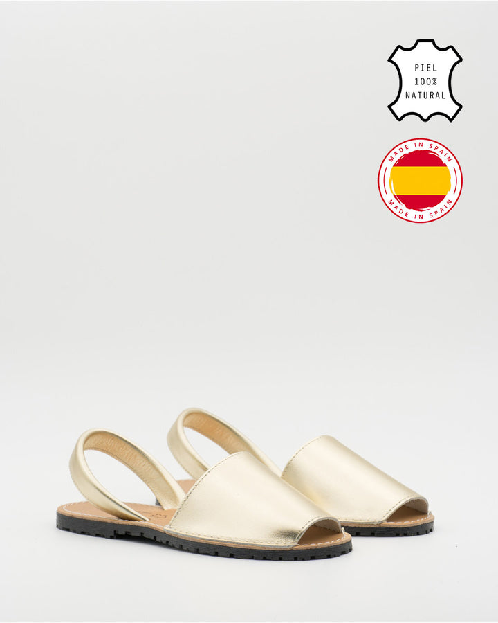 Buonarotti Sandale Hausschuhe Gold Leder