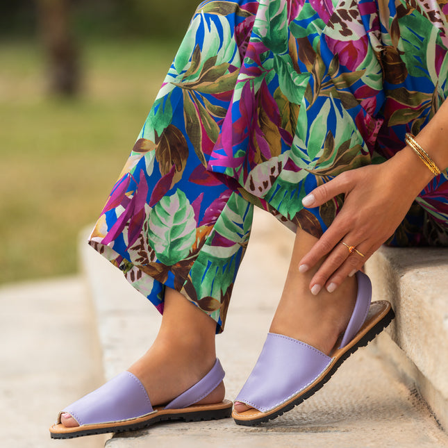 Buonarotti Sandale Hausschuhe Flieder Leder