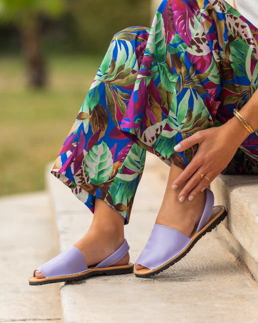 Buonarotti Sandale Hausschuhe Flieder Leder