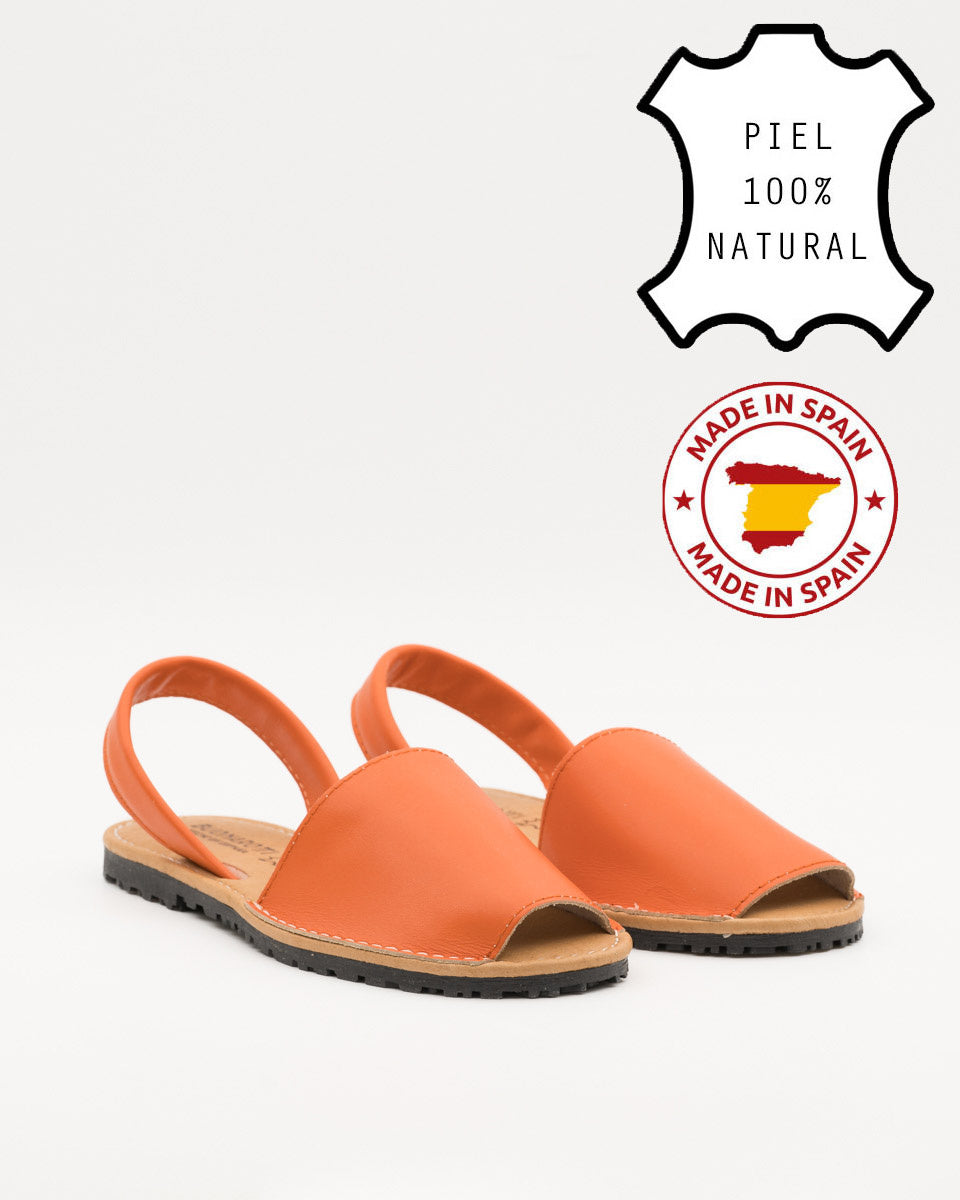 Buonarotti Sandale Hausschuhe Orange Leder