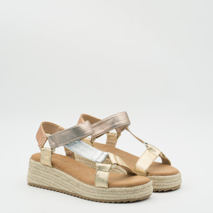 Buonarotti Sandalen Farbiges Metallisches Plateau