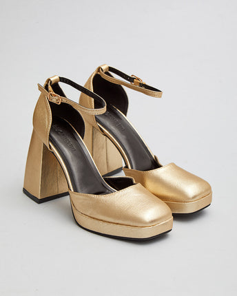 Buonarotti Sandalen Gold Blockabsatz Hoch