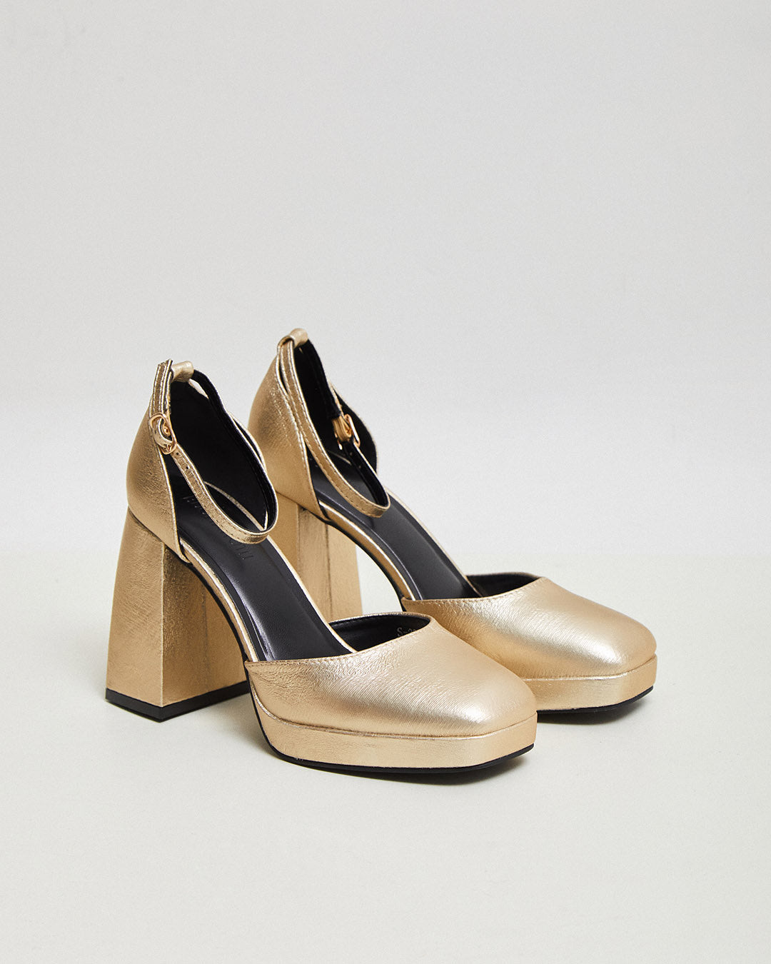 Buonarotti Sandalen Gold Blockabsatz Hoch