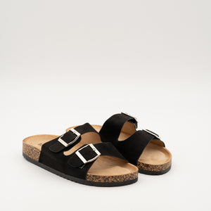 Buonarotti Sandalen Schwarz Suedine Schnallen