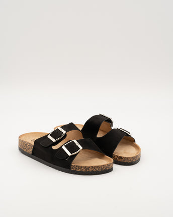 Buonarotti Sandalen Schwarz Suedine Schnallen