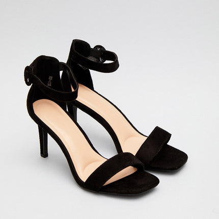 Buonarotti Sandalen Schwarz Suedine mit Absatz