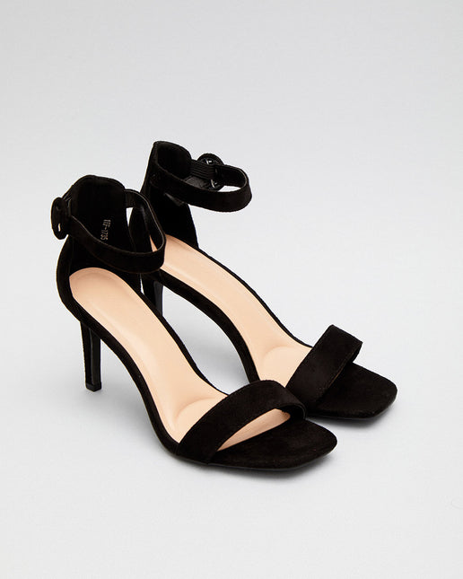 Buonarotti Sandalen Schwarz Suedine mit Absatz