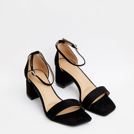 Buonarotti Sandalen Schwarzes Veloursleder