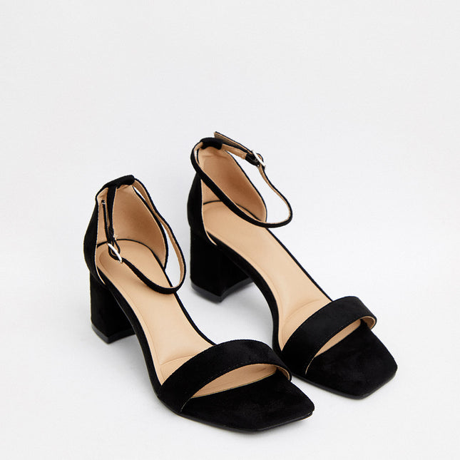 Buonarotti Sandalen Schwarzes Veloursleder