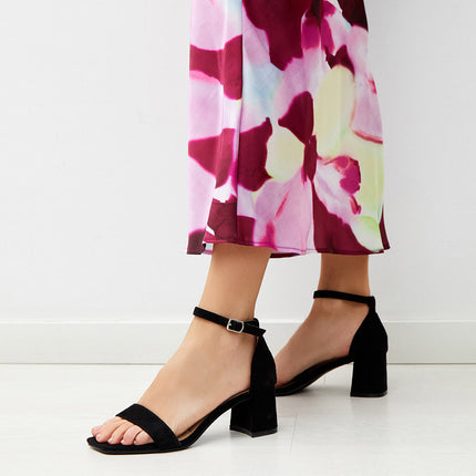 Buonarotti Sandalen Schwarzes Veloursleder