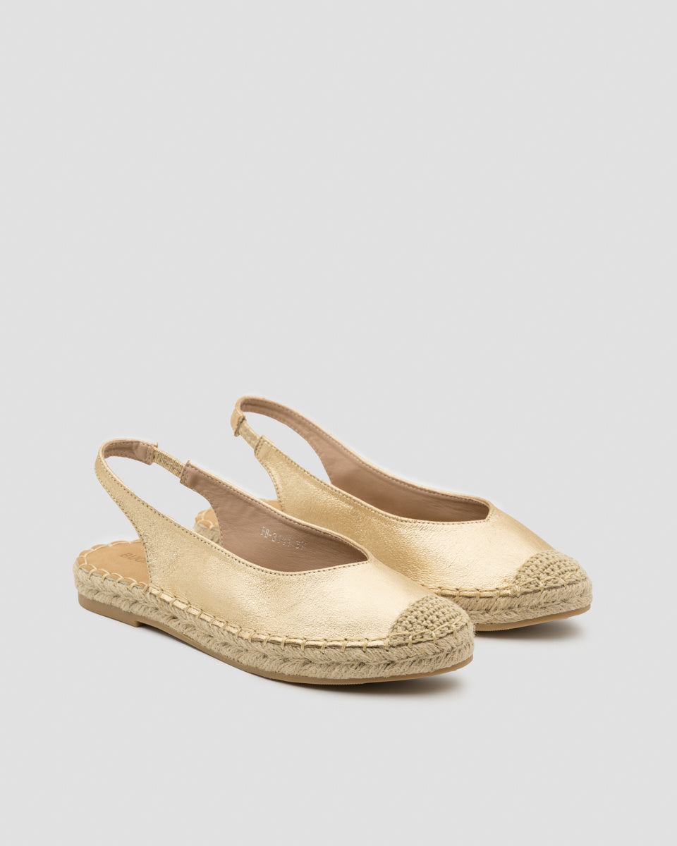 Buonarotti Slingback Espadrilles Gold