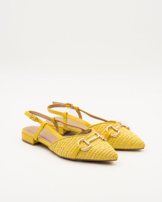 Buonarotti Slingback Gelb Segeltuch Schnalle